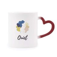 Dıythinker Kırmızı Çok Renkli Mavi Beyaz Soyut Bitkiler Sanat Isıya Duyarlı Kalp Kupası