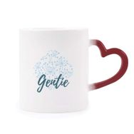 Dıythinker Kırmızı Çok Renkli Mavi Çiçek Bitki Boyası Şekil Isıya Duyarlı Kalp Kupa