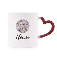 Dıythinker Kırmızı Çok Renkli Mor Çizim Sanatı Bitki Çiçek Şekil Isıya Duyarlı Kalp Kupa