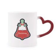 Dıythinker Kırmızı Çok Renkli Noel Çanları Noel Karikatür Simge Isıya Duyarlı Kalp Kupası