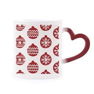 Dıythinker Kırmızı Çok Renkli Noel Kar Tanesi Çizgi Kırmızı Festival Şekil Isıya Duyarlı Kalp Kupa