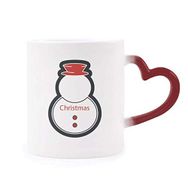 Dıythinker Kırmızı Çok Renkli Noel Kardan Adam Noel Simgesi Isıya Duyarlı Kalp Kupa