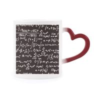 Dıythinker Kırmızı Çok Renkli Özetle Matematiksel Formüller Calculus Şekil Isıya Duyarlı Kalp Kupası