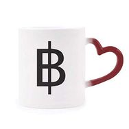 Dıythinker Kırmızı Çok Renkli Para Birimi Sembolü Thai Baht Isıya Duyarlı Kalp Kupası