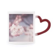 Dıythinker Kırmızı Çok Renkli Pembe Beyaz Loş Çiçekler Şekil Isıya Duyarlı Kalp Kupa