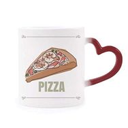 Dıythinker Kırmızı Çok Renkli Pizza Dilimi İtalya Deniz Yemi Isıya Duyarlı Kalp Kupası