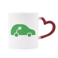 Dıythinker Kırmızı Çok Renkli Plug Enerji Araçları Çevreyi Korur Şekil Isıya Duyarlı Kalp Kupası