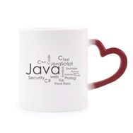 Dıythinker Kırmızı Çok Renkli Programcı Programı İlgili Java Isıya Duyarlı Kalp Kupası
