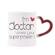 Dıythinker Kırmızı Çok Renkli Proud Doctors I'm A Doctor English Morphing Isıya Duyarlı Kalp Kupası