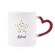 Dıythinker Kırmızı Çok Renkli Renkleri Soyut Bitkiler Sanat Desen Isıya Duyarlı Kalp Kupa