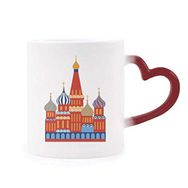 Dıythinker Kırmızı Çok Renkli Rusya Ulusal Sembolü Kremlin Desen Isıya Duyarlı Kalp Kupası
