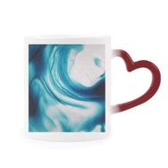 Dıythinker Kırmızı Çok Renkli Şeffaf Sıvı Mavi Pigment Soyut Şekil Isıya Duyarlı Kalp Kupası