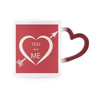 Dıythinker Kırmızı Çok Renkli Sevgililer Günü Kırmızı Beyaz You And Me Morphing Isıya Duyarlı Kalp Kupa