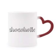 Dıythinker Kırmızı Çok Renkli Şık Kelime Çikolatalı Şekil Isıya Duyarlı Kalp Kupası