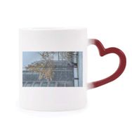 Dıythinker Kırmızı Çok Renkli Snowscene Şehir Fotoğrafçılığı Isıya Duyarlı Kalp Kupası