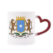Dıythinker Kırmızı Çok Renkli Somali Afrika Ulusal Amblem Isıya Duyarlı Kalp Kupası