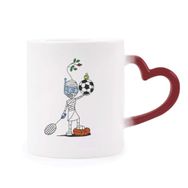 Dıythinker Kırmızı Çok Renkli Spor Mumya Horus Futbol Topları Şekil Isıya Duyarlı Kalp Kupa
