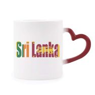 Dıythinker Kırmızı Çok Renkli Srilanka Ülke Bayrağı İsim Isıya Duyarlı Kalp Kupası