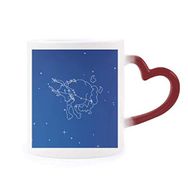 Dıythinker Kırmızı Çok Renkli Star Universe Boğa Takımyıldızı Deseni Isıya Duyarlı Kalp Kupası