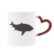 Dıythinker Kırmızı Çok Renkli Streamline Shark Fierce Fish Morphing Isıya Duyarlı Kalp Kupası
