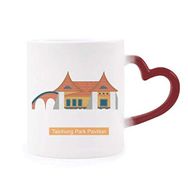 Dıythinker Kırmızı Çok Renkli Taiwan Attractions Taichung Park Pavilion Morphing Isıya Duyarlı Kalp Kupa