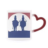 Dıythinker Kırmızı Çok Renkli Tayland I Love Tayland Fil Gün Batımı Isıya Duyarlı Kalp Kupa