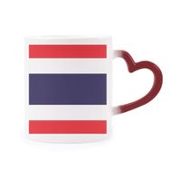 Dıythinker Kırmızı Çok Renkli Tayland Ulusal Bayrağı Asya Ülke Isıya Duyarlı Kalp Kupası