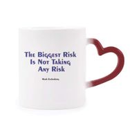 Dıythinker Kırmızı Çok Renkli The Biggest Risk Yoktur Isıya Duyarlı Kalp Kupa