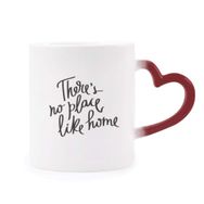 Dıythinker Kırmızı Çok Renkli There's No Place Like Home Alıntı Isıya Duyarlı Kalp Kupası