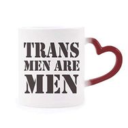 Dıythinker Kırmızı Çok Renkli Trans Man Support Lgbt Transgender Isıya Duyarlı Kalp Kupası