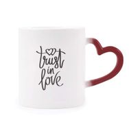 Dıythinker Kırmızı Çok Renkli Trust İn Love Alıntısı Isıya Duyarlı Kalp Kupa