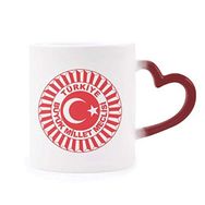 Dıythinker Kırmızı Çok Renkli Türkiye Asya Ulusal Amblem Isıya Duyarlı Kalp Kupası