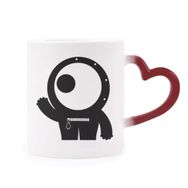 Dıythinker Kırmızı Çok Renkli Universe Alien Monster Alien Cyclops Morphing Isıya Duyarlı Kalp Kupa
