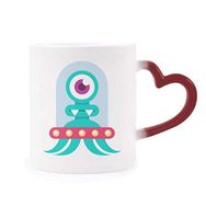 Dıythinker Kırmızı Çok Renkli Universe Alien Monster Cyclops Morphing Isıya Duyarlı Kalp Kupası