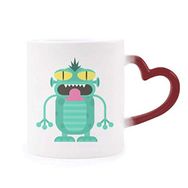 Dıythinker Kırmızı Çok Renkli Universe And Alien Creature Morphing Mug Isıya Duyarlı Kalp Kupası