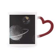 Dıythinker Kırmızı Çok Renkli Universe Earth Bulutsusu Beyaz Isıya Duyarlı Kalp Kupası