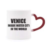 Dıythinker Kırmızı Çok Renkli venice Is Unique Water City Morphing Isıya Duyarlı Kalp Kupa