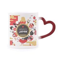 Dıythinker Kırmızı Çok Renkli Welcome To Japan Japon Tarzı Sushi Şekil Isıya Duyarlı Kalp Kupası