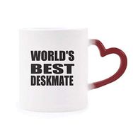 Dıythinker Kırmızı Çok Renkli World's Best Deskmate Mezuniyet Sezonu Isıya Duyarlı Kalp Kupası