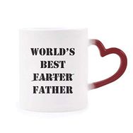 Dıythinker Kırmızı Çok Renkli World€s Best Father Festival Alıntı Isıya Duyarlı Kalp Kupası