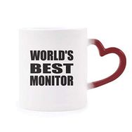 Dıythinker Kırmızı Çok Renkli World's Best Monitor Mezuniyet Sezonu Isıya Duyarlı Kalp Kupası