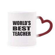 Dıythinker Kırmızı Çok Renkli World's Best Student Teacher Quote Morphing Mug Isıya Duyarlı Kalp Kupası