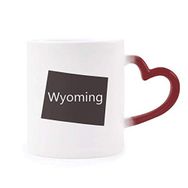 Dıythinker Kırmızı Çok Renkli Wyoming Amerika Birleşik Devletleri Şekil Isıya Duyarlı Kalp Kupası