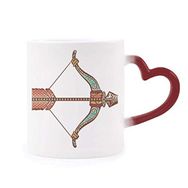 Dıythinker Kırmızı Çok Renkli Yay Burç Burcu Sembolü Isıya Duyarlı Kalp Kupası