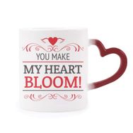 Dıythinker Kırmızı Çok Renkli You Make My Heart Bloom Sevgililer Günü Isıya Duyarlı Kalp Kupa