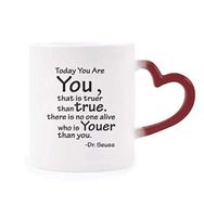 Dıythinker Kırmızı Çok Renkli You True Youer Alıntısı Isıya Duyarlı Kalp Kupa