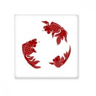 Dıythinker Kırmızı Cyprinoid Seramik Bisque Fayans 10x10 cm Seramik Karo