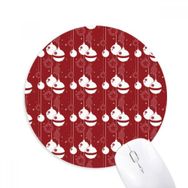 Dıythinker Kırmızı Dekorasyon Beyaz Desen Noel Baskılı Yuvarlak Kaymaz Kauçuk Mouse Pad