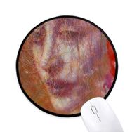 Dıythinker Kırmızı Eşarp Saç XJJ Yağlıboya Yuvarlak Kaymaz Mouse Pad