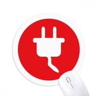 Dıythinker Kırmızı Fiş Kablo Şarj Kablosu Desenli Baskılı Yuvarlak Kaymaz Kauçuk Mouse Pad